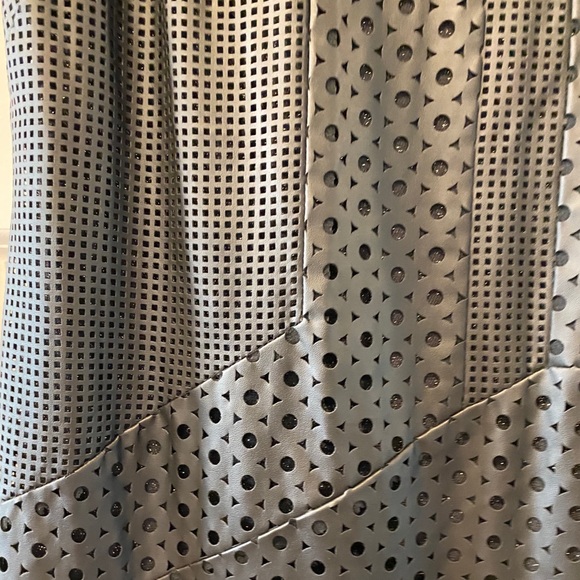 (Sizes 8,10) Perforated Black Faux Leather Dress - Picture 7 of 13